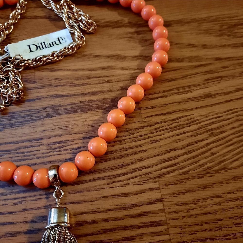 DILLARDS Bright Beaded and Tassel Necklace WHIMSYGOTH! - Picture 3 of 9
